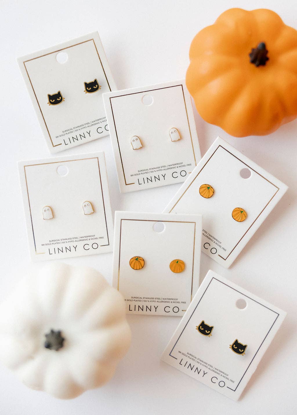 Screwback Stud Earrings - Ghost