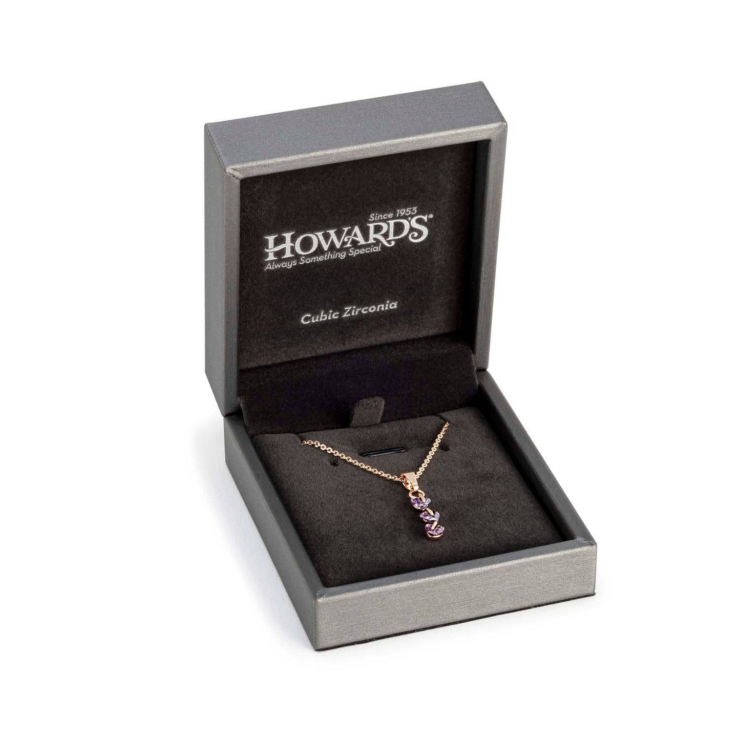 Sale - Hearts Cubic Zirconia Pendant Necklace with Box