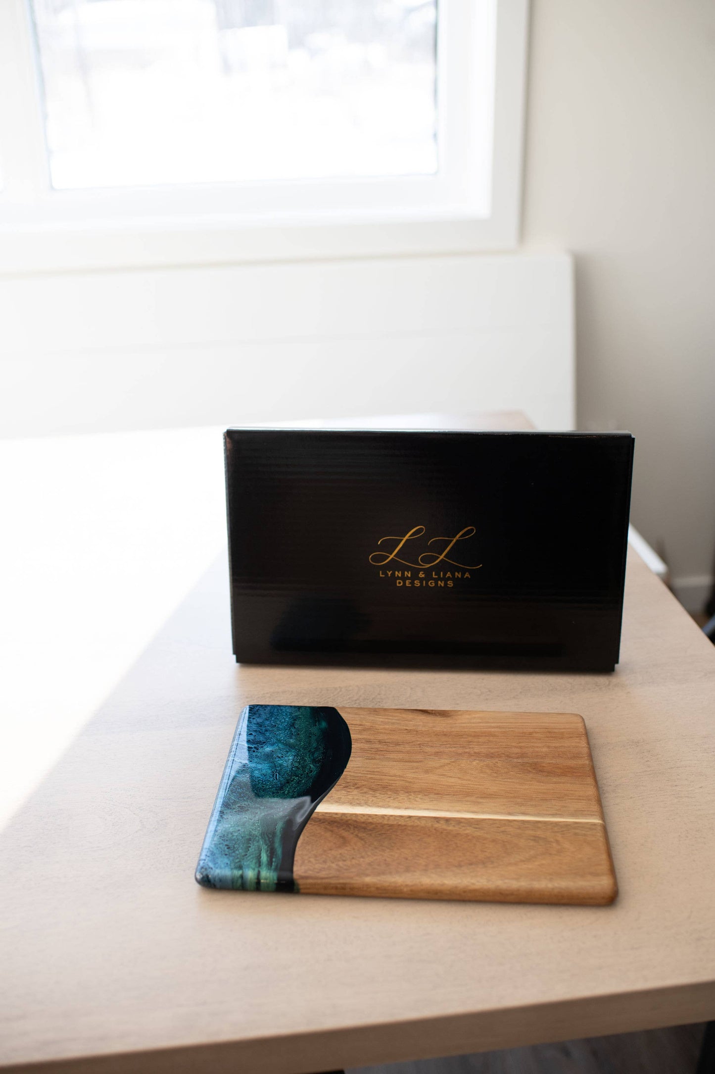 Wood Resin Date Night Cheese Charcuterie Board