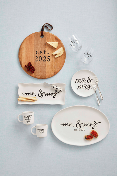 Mr. And Mrs. Cake Plate Set