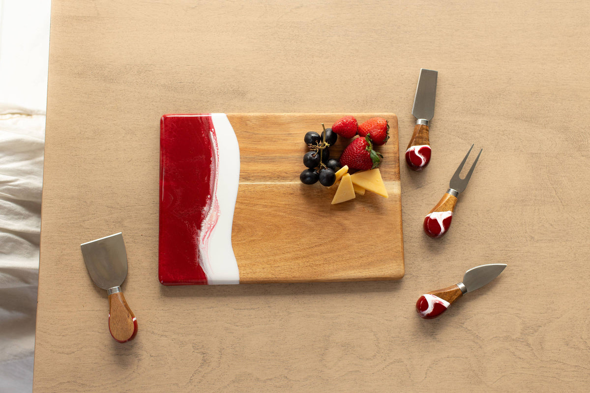 Wood Resin Date Night Cheese Charcuterie Board