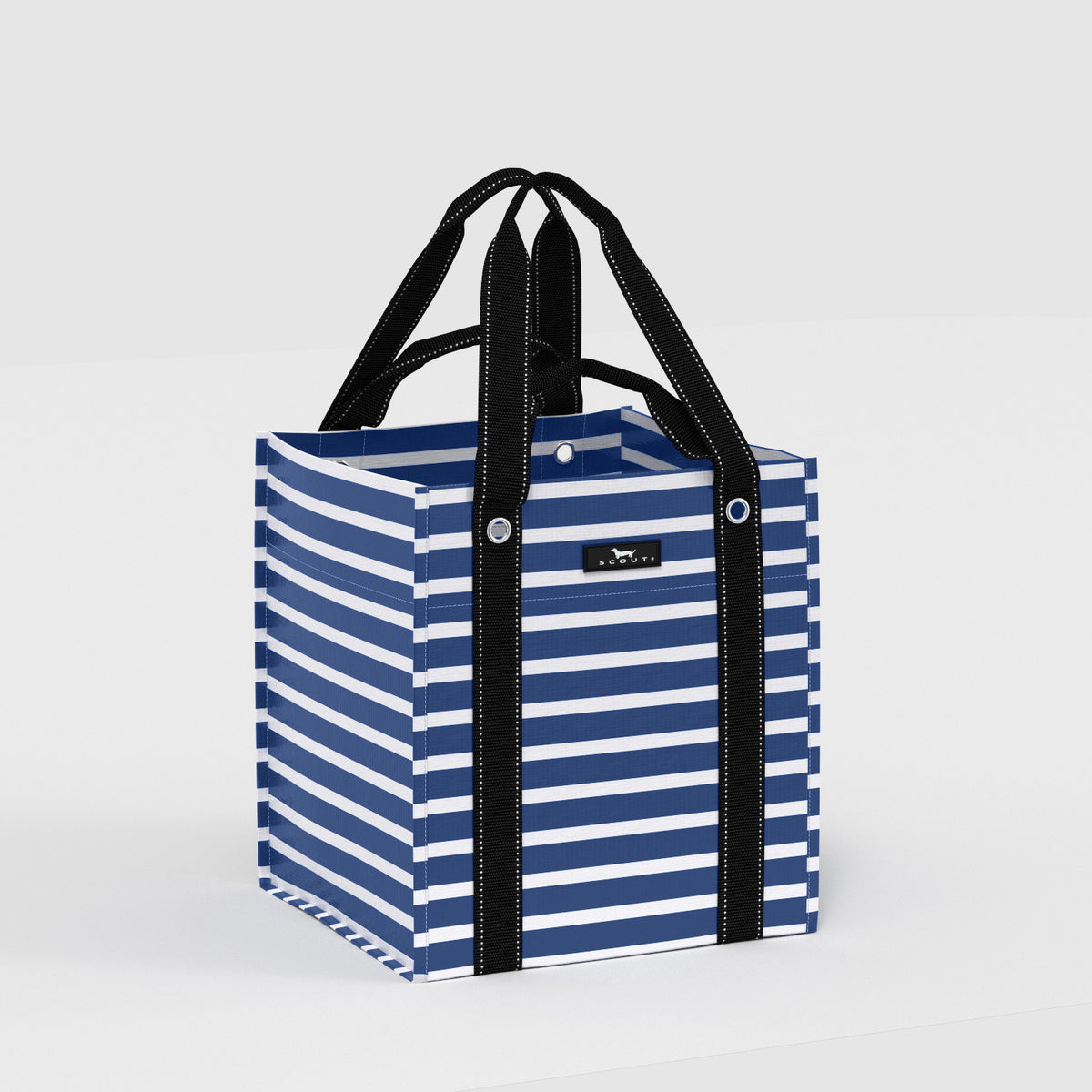 SCOUT Blue and White Stripe Bagette Market Tote