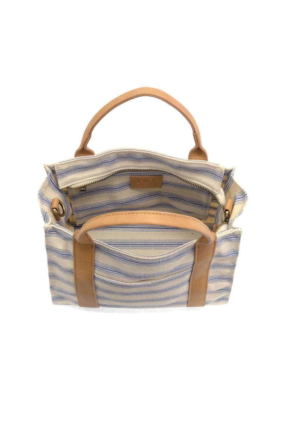 Blue Pencil Stripe Gale Medium Canvas Tote