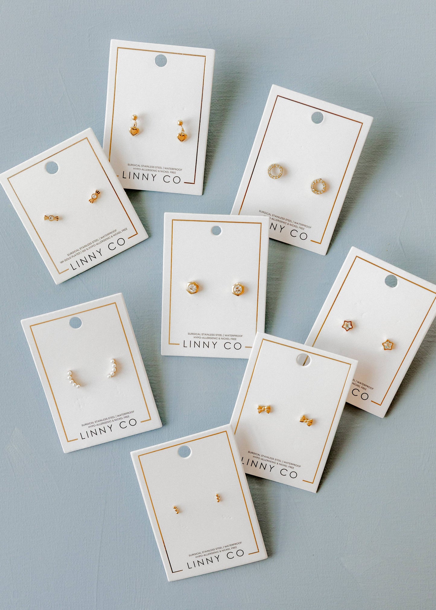 Screwback Stud Earrings - Lainey - Gold