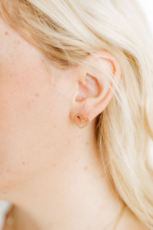 Abby Stud Earrings - Heart