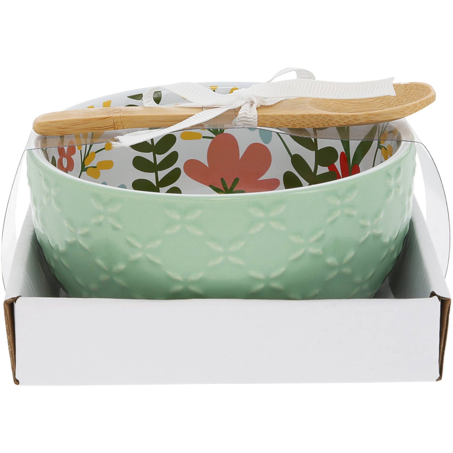 Friends - 4.5" Ceramic Bowl with Bamboo Spoon