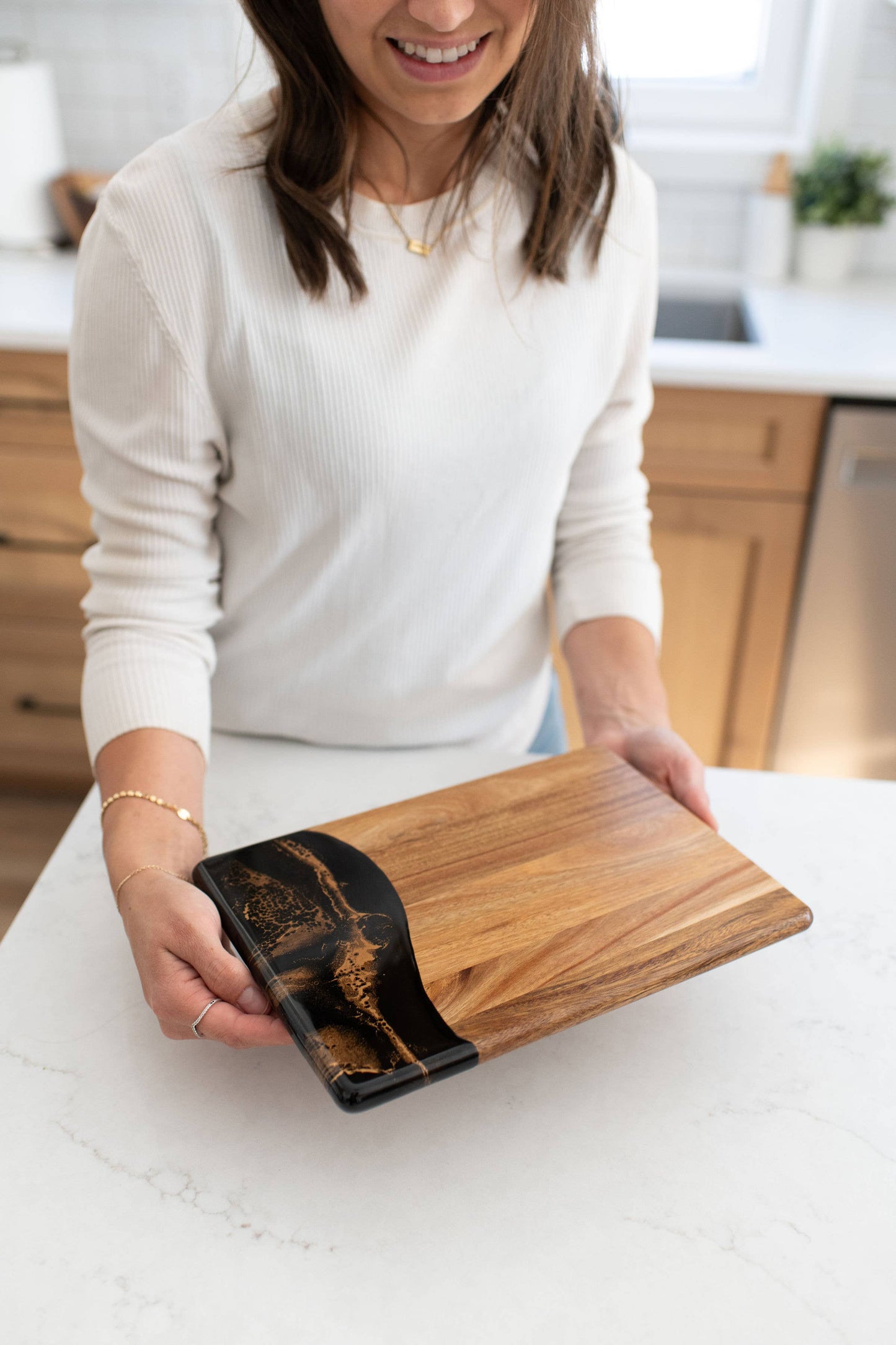 Wood Resin Date Night Cheese Charcuterie Board