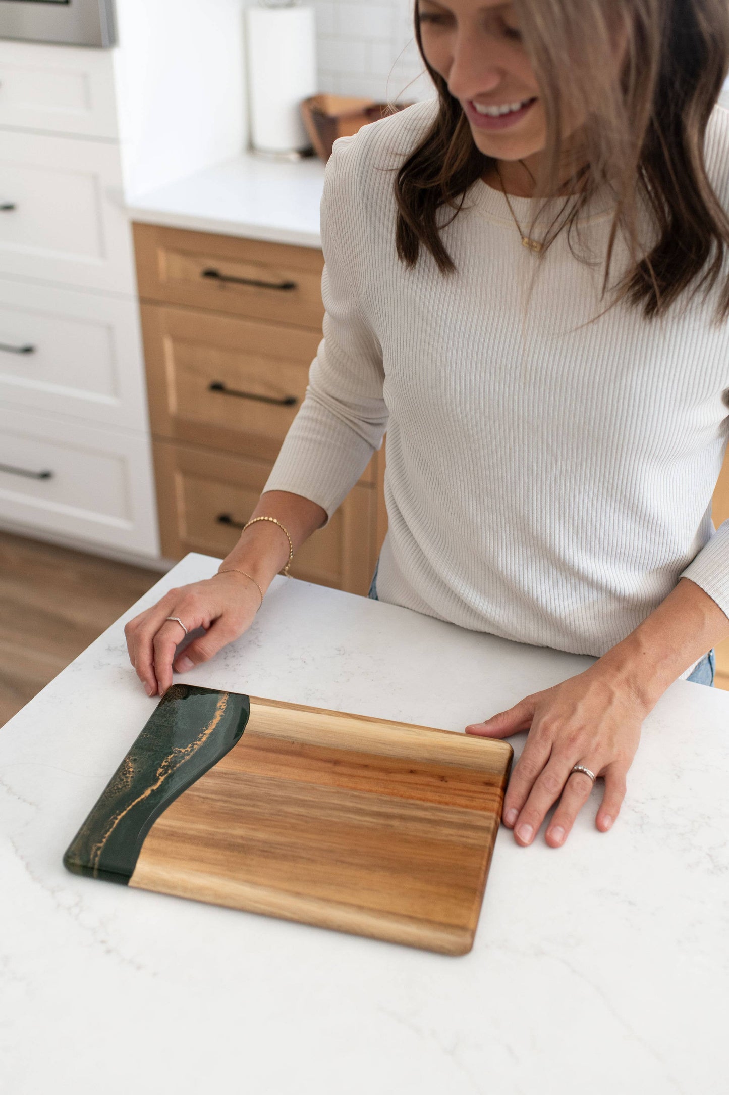Wood Resin Date Night Cheese Charcuterie Board