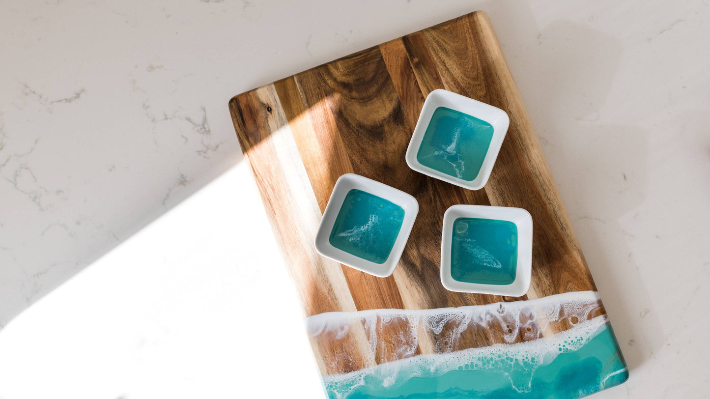 Resin Accented Ceramic Dipping Bowls
