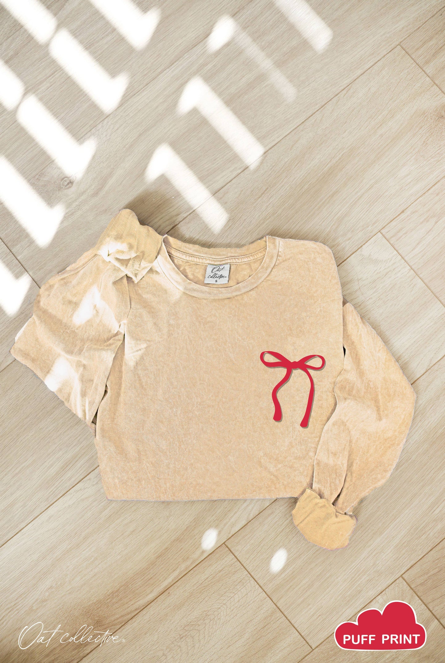 BOW PUFF  Mineral Washed Long Sleeve Graphic