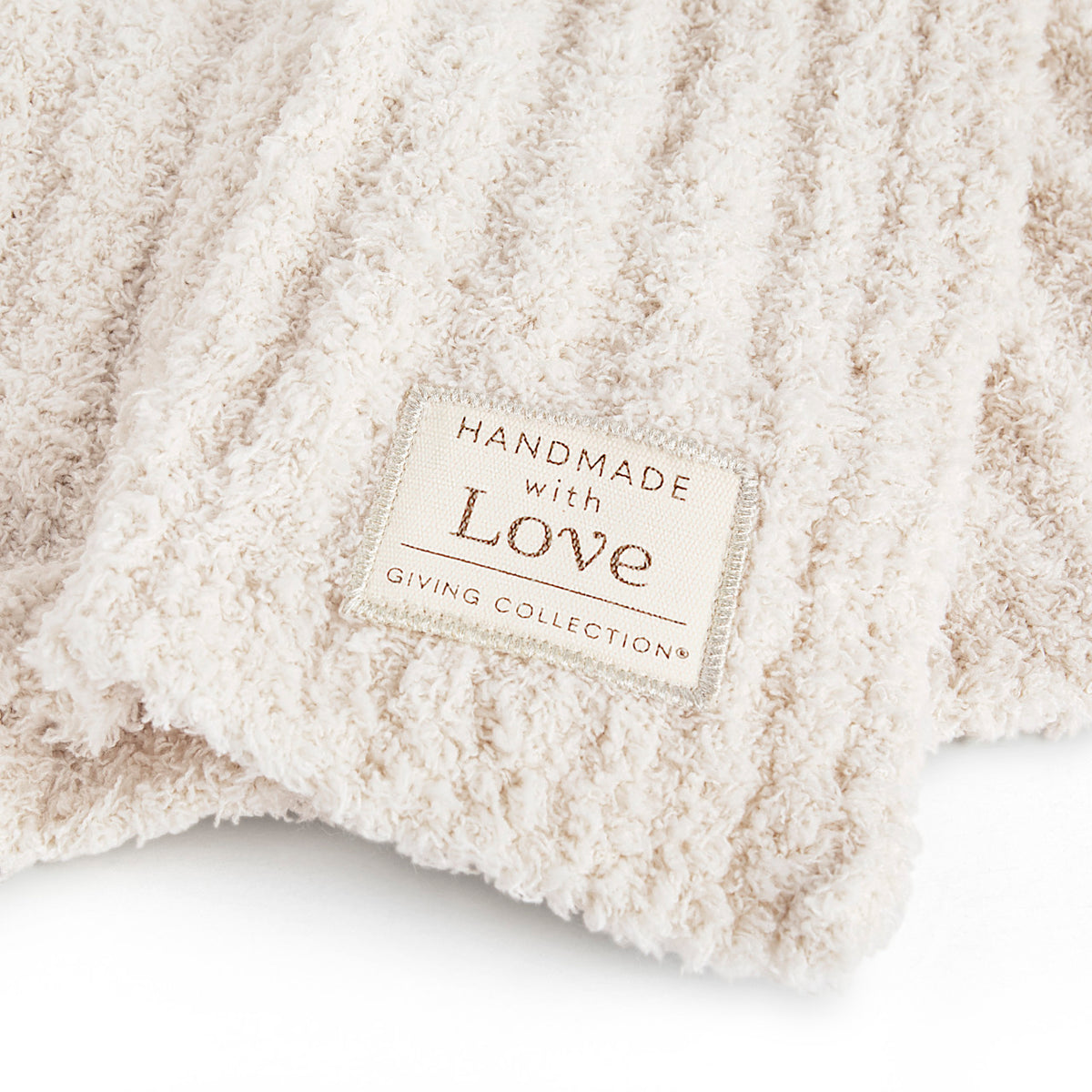 Giving Collection Cream Ribbed Throw Blanket 52" x 62"