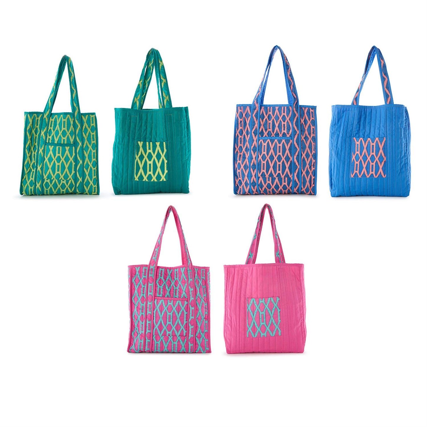 Bamboo Cotton Printed Quilted Reversible Tote