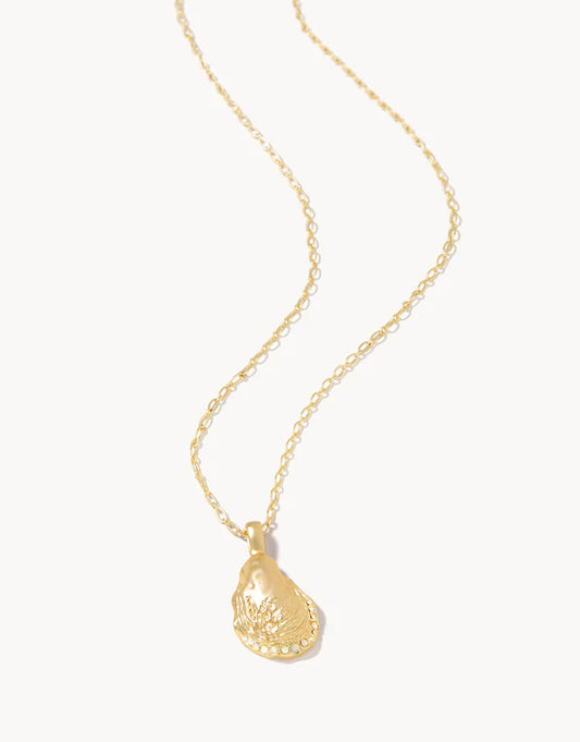 Petite Oyster Necklace 18" White Opal