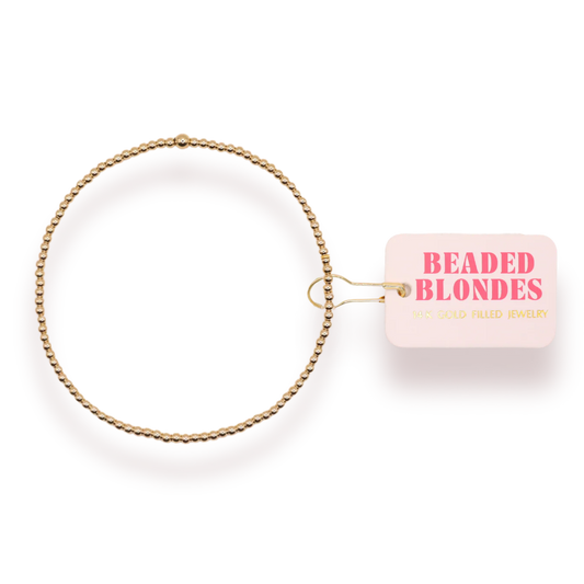 2MM Gold Beaded Bracelet by Beaded Blondes at Luxe & Bow