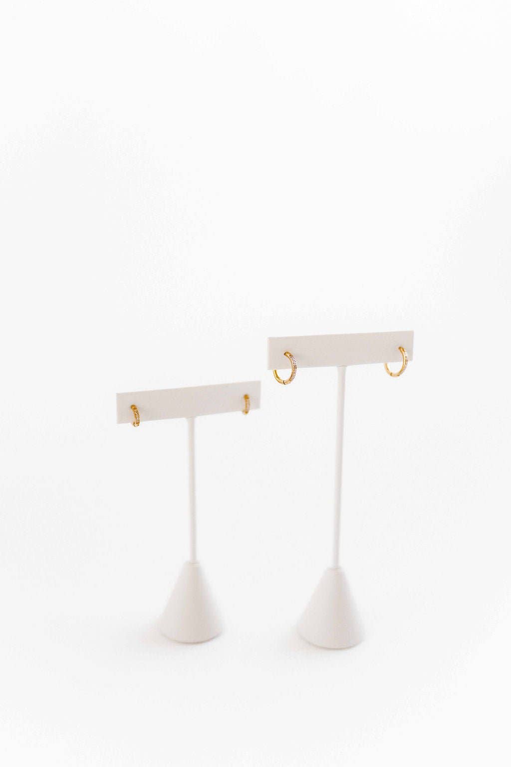 Huggie Earrings - Scarlett Hoop Gold 8mm CZ