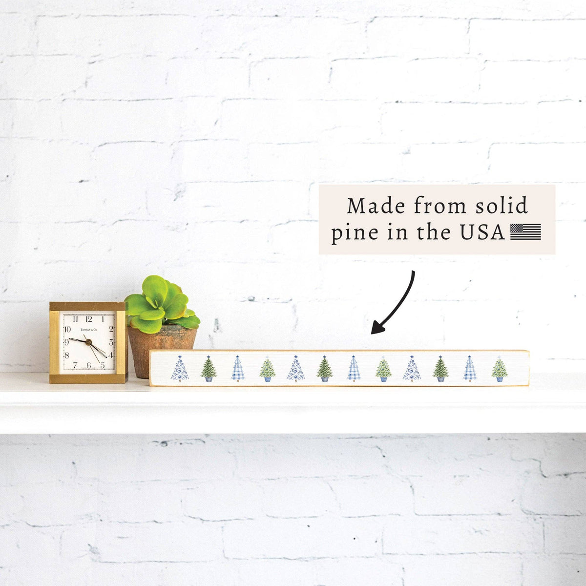 Coastal Cottage Christmas Trees Skinny Sign
