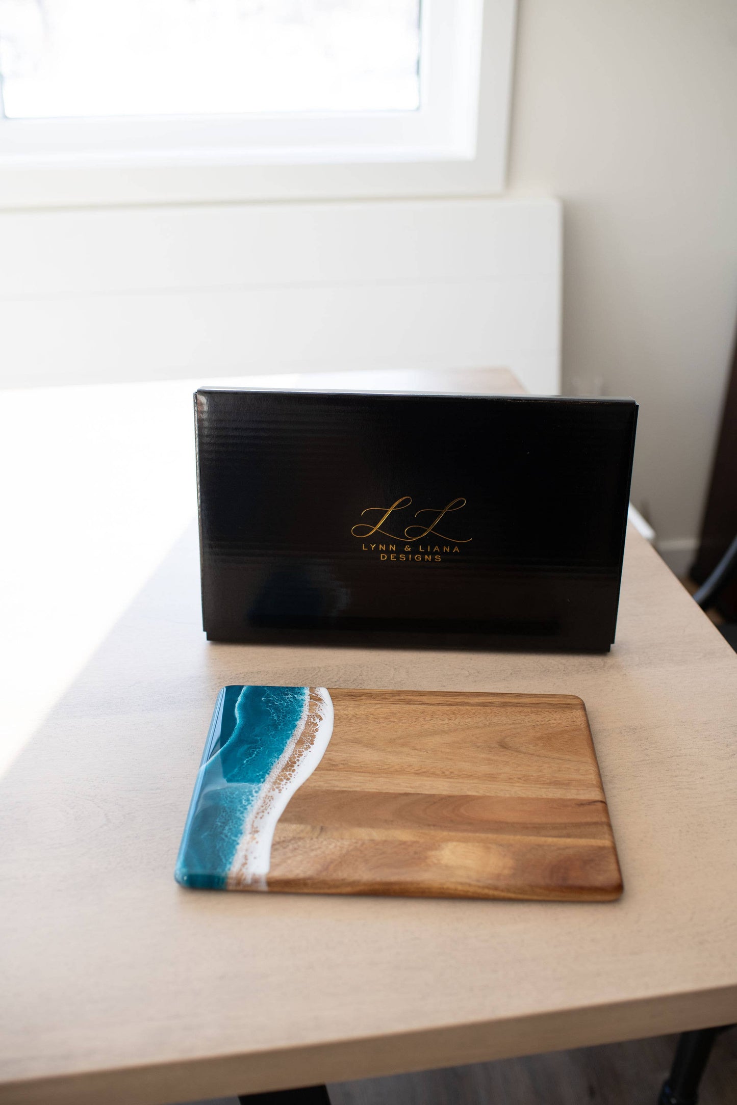 Wood Resin Date Night Cheese Charcuterie Board