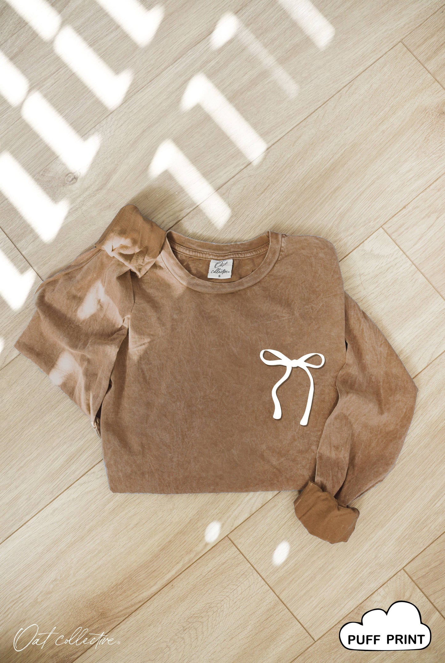 BOW PUFF  Mineral Washed Long Sleeve Graphic