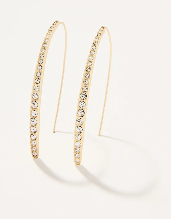 Sparkle Arc Hoop Earrings Large/Crystal