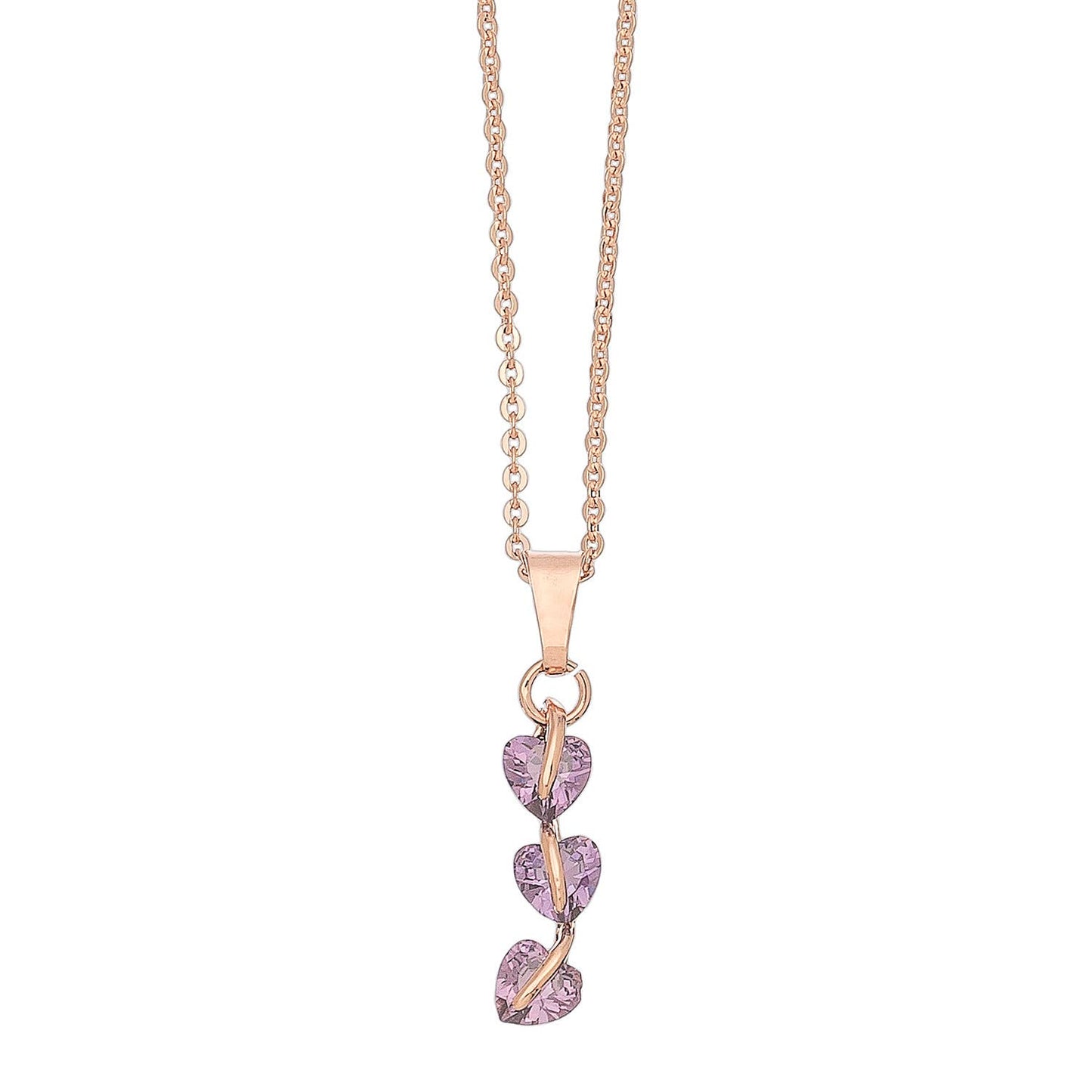 Sale - Hearts Cubic Zirconia Pendant Necklace with Box