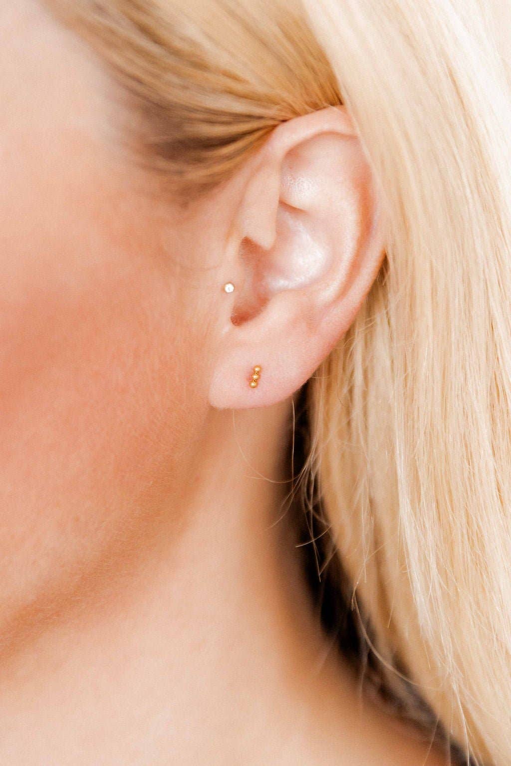 Screwback Stud Earrings - Micro Tally Gold