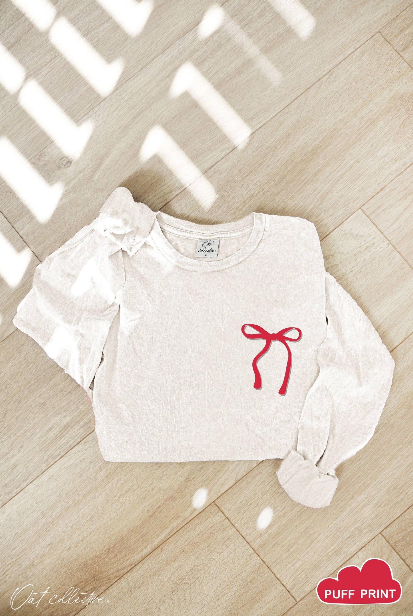 BOW PUFF  Mineral Washed Long Sleeve Graphic