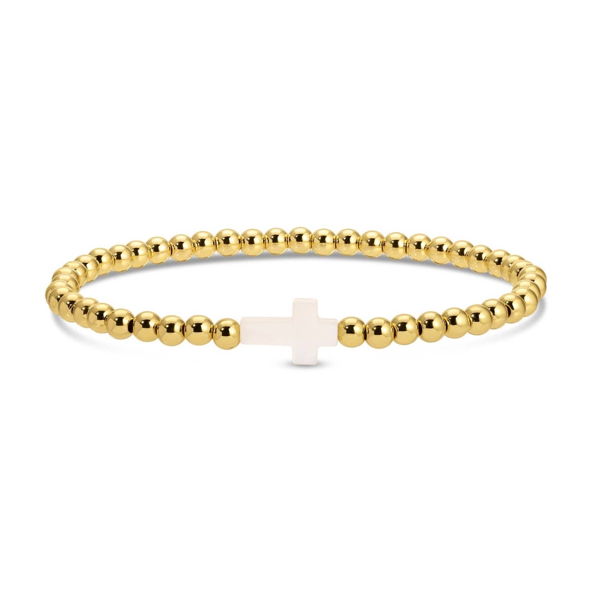 4mm Stretch Beaded Bracelets w/ Cross