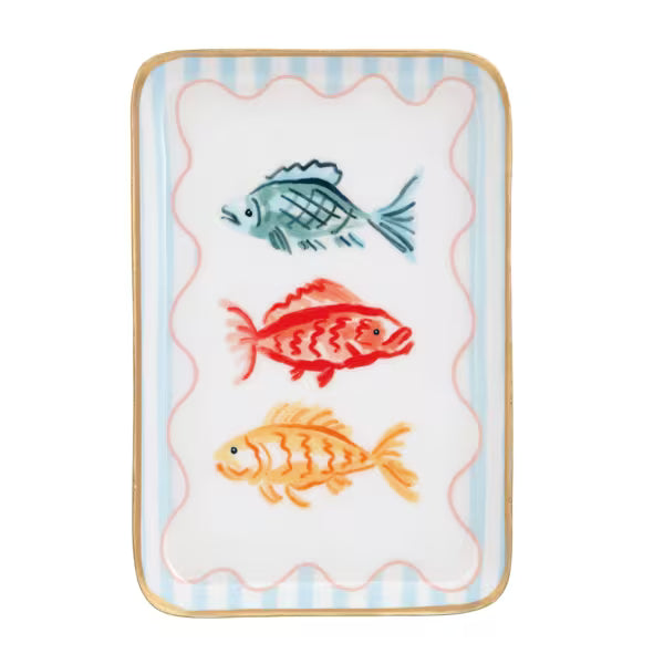 Fish Sea Enamel Tray by Mudpie at Luxe & Bow