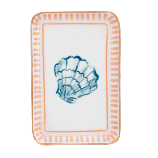 Shell Sea Enamel Tray by Mudpie at Luxe & Bow