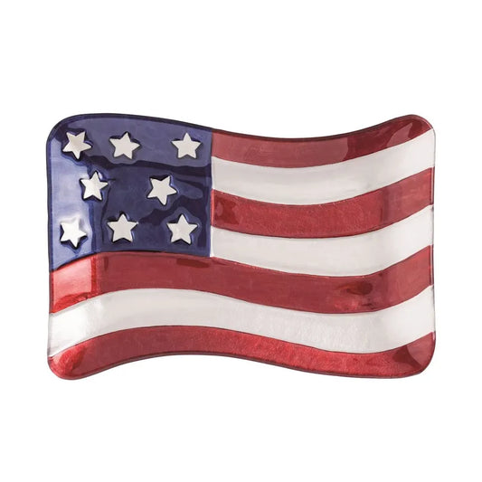 American Flag Glass Platter