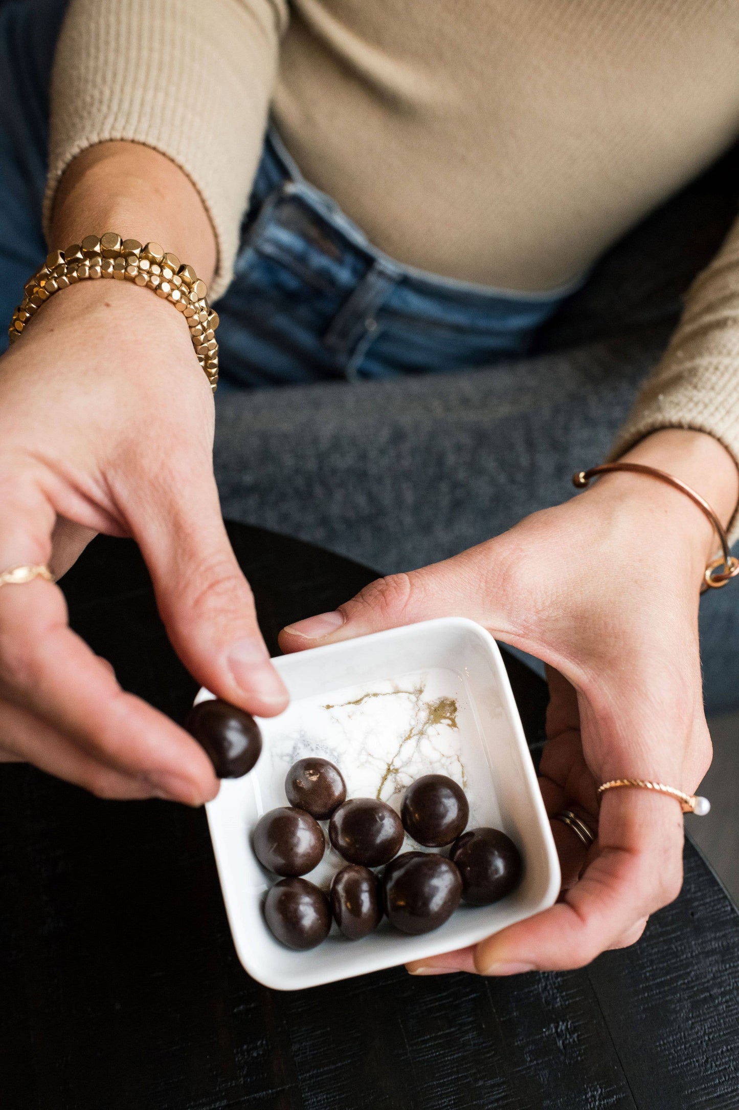 Resin Accented Ceramic Dipping Bowls