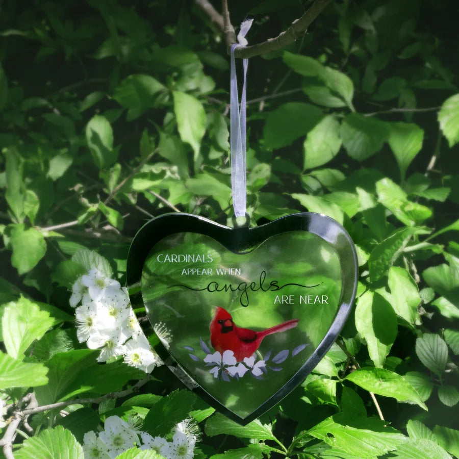 Cardinals Appear 4.75" Mirrored Glass Ornament