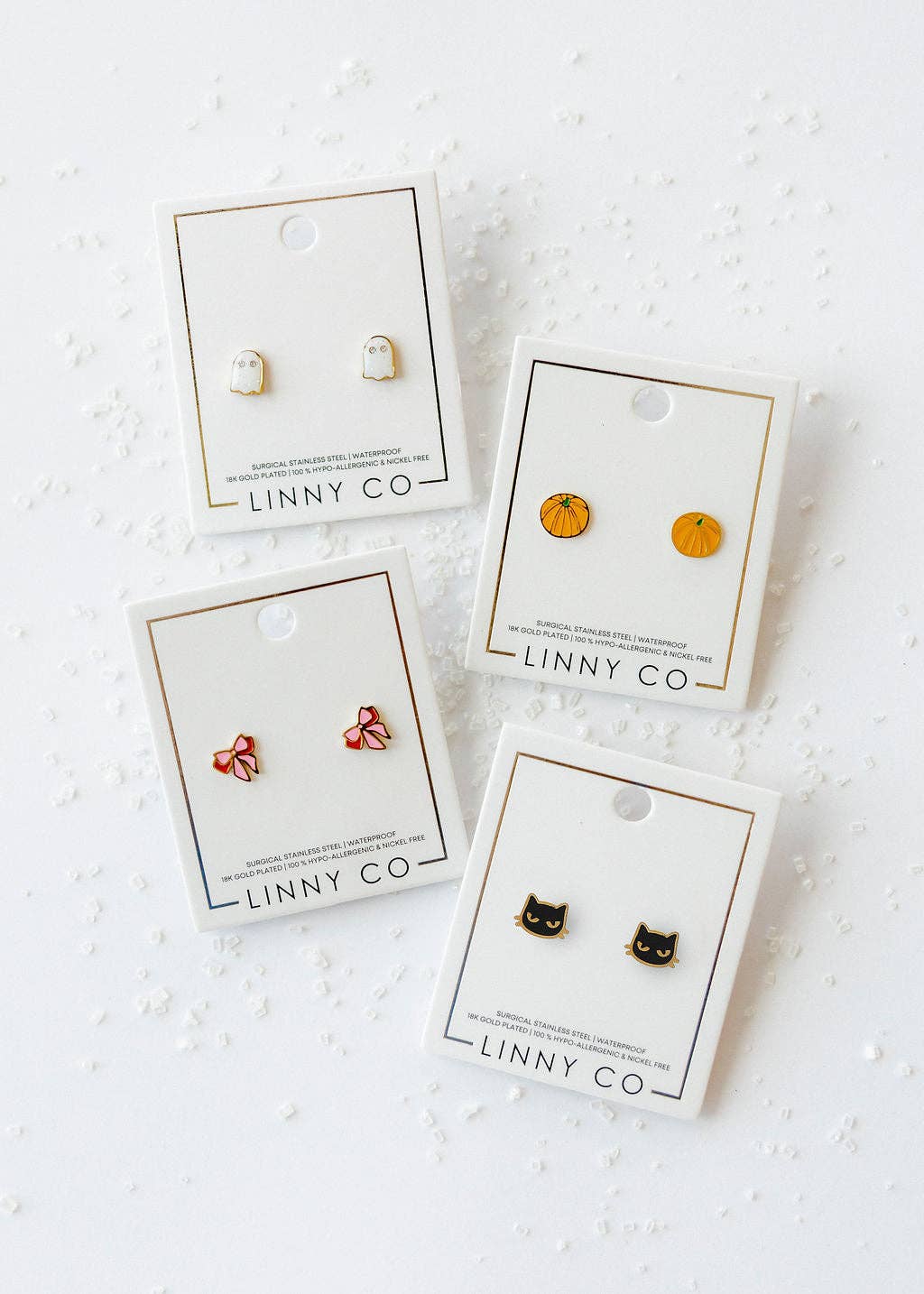 Screwback Stud Earrings - Ghost