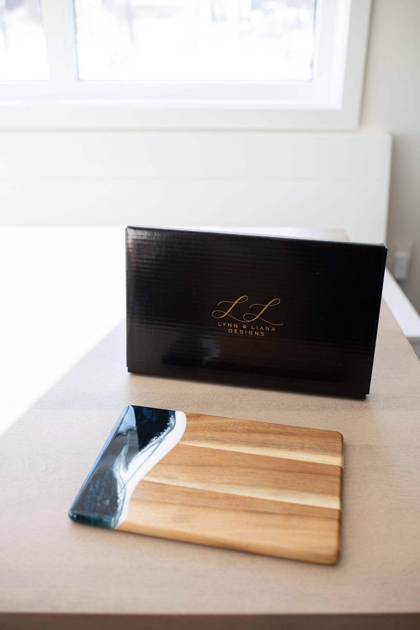 Wood Resin Date Night Cheese Charcuterie Board