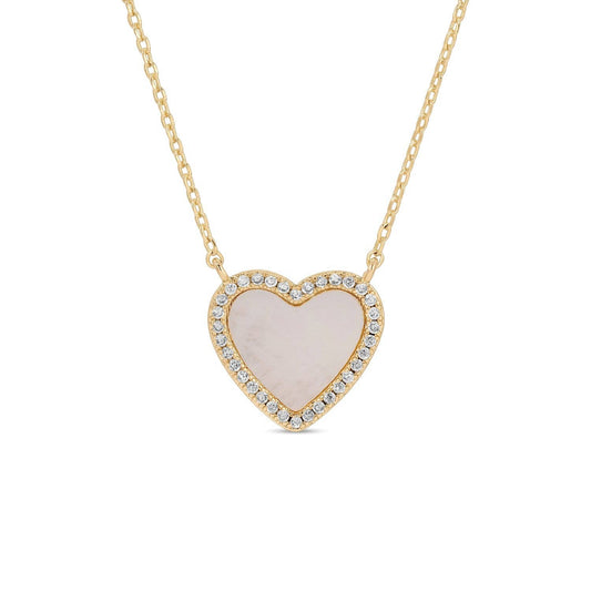 My Heart Is Yours, Shell Pavé Heart Necklace