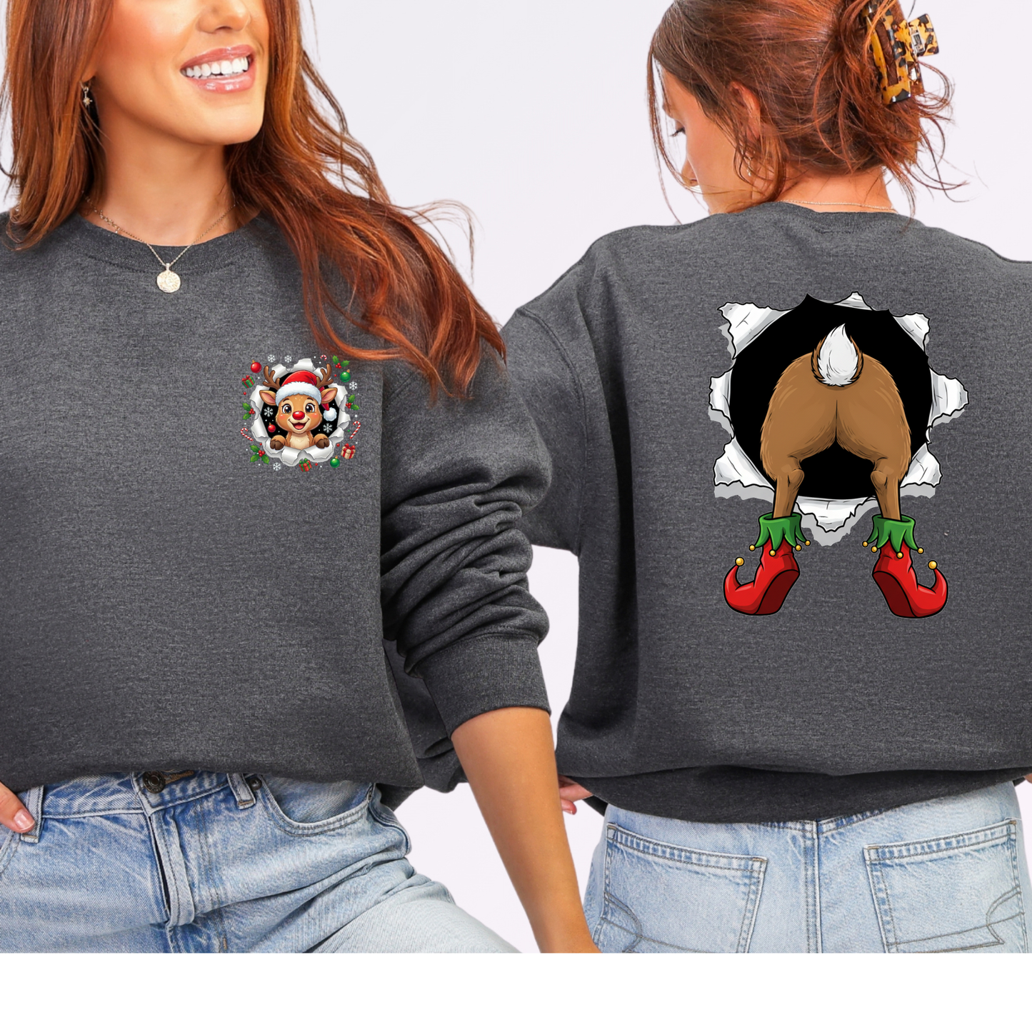 Reindeer Front/Back Sweatshirt