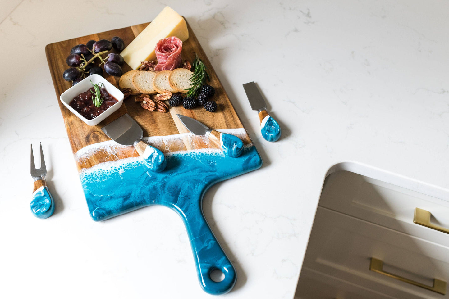 Resin Coated Cheese Knife Set - Set of 4