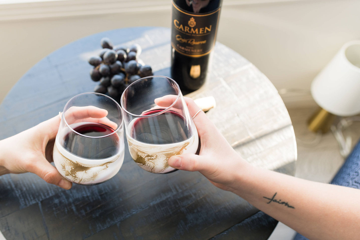 Resin Accented Wine and Entertaining Glasses - NO TARIFFS!