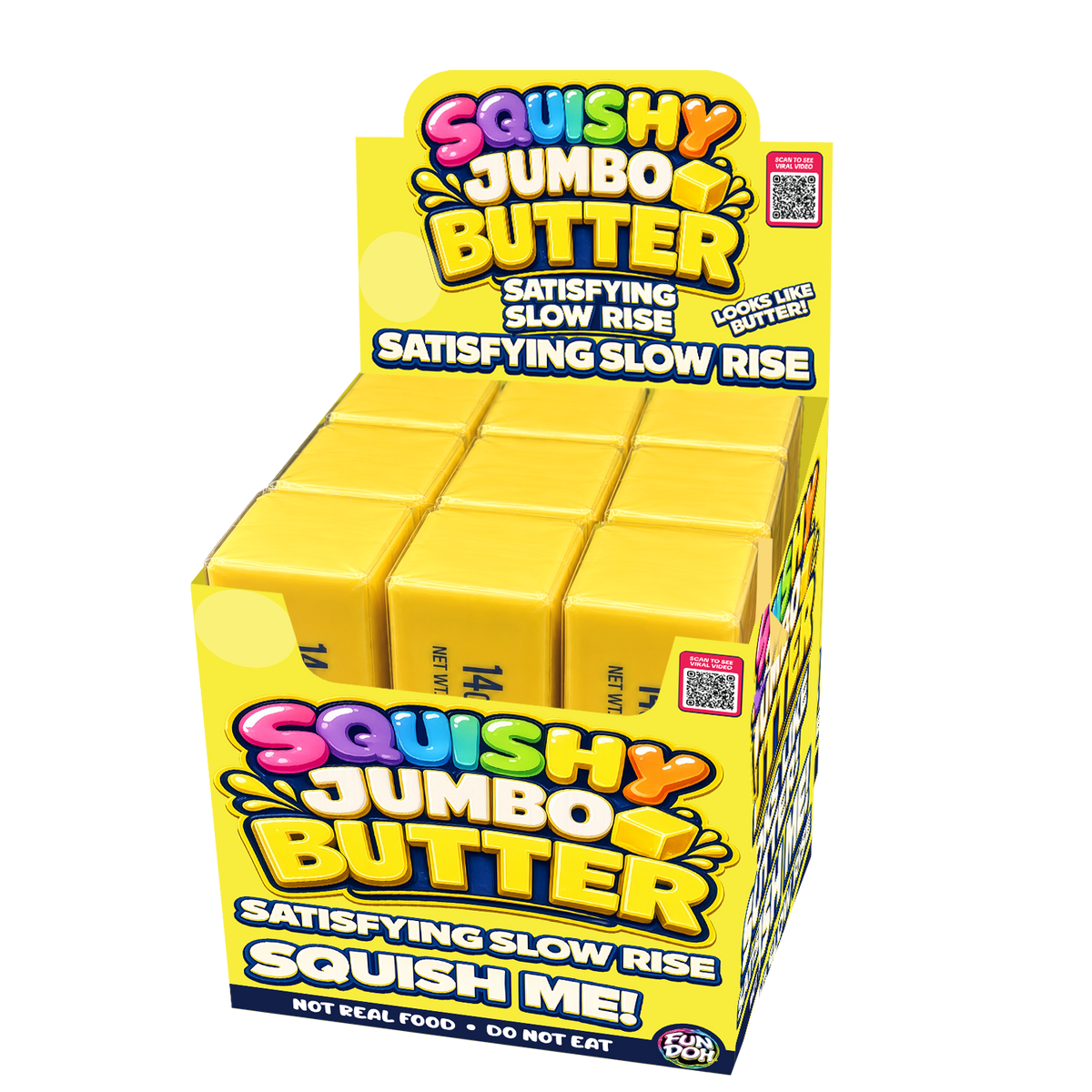 Fun Doh 10" JUMBO Butter Slow Rise Squishy Toy - 9/Display