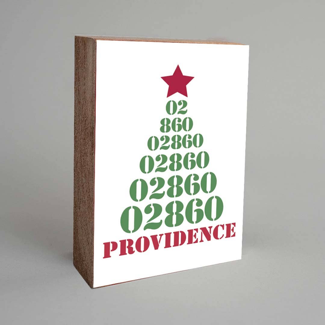 Christmas Tree Zip Code Personalized Block Sign 20777 | Wood Sign
