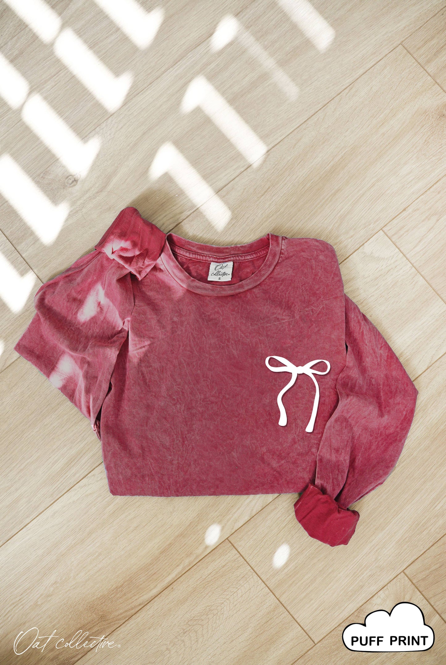 BOW PUFF  Mineral Washed Long Sleeve Graphic