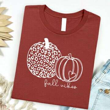 Fall Vibes Leopard Pumpkin Tshirt