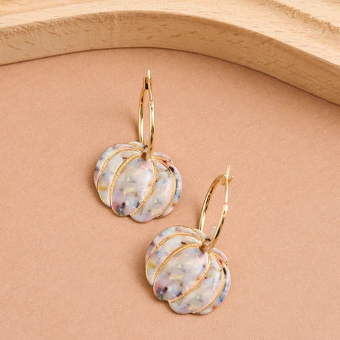 Howard's Floral Pumpkin Hoop Earrings