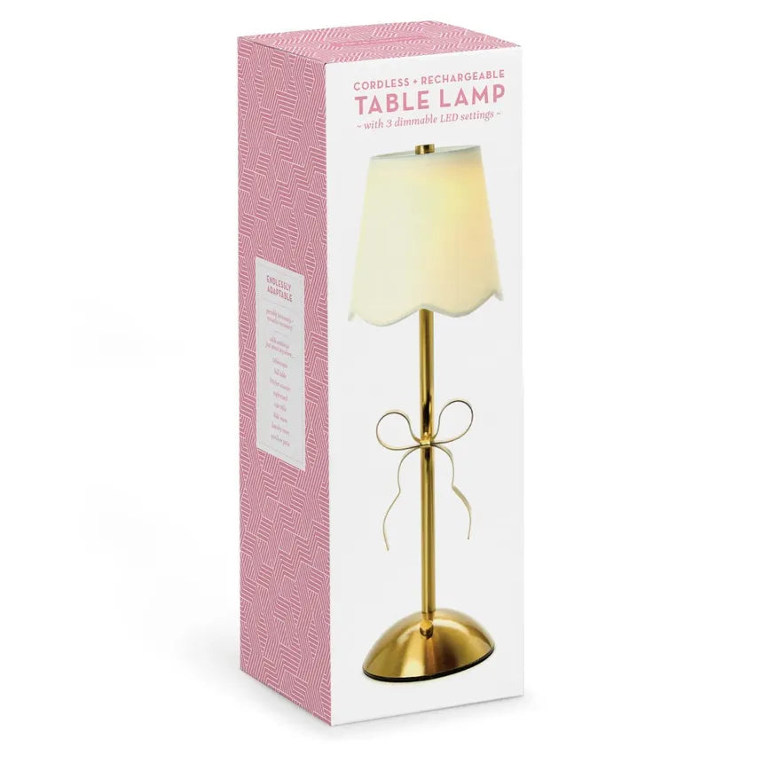 Portable Cordless Gold Bow Lamp