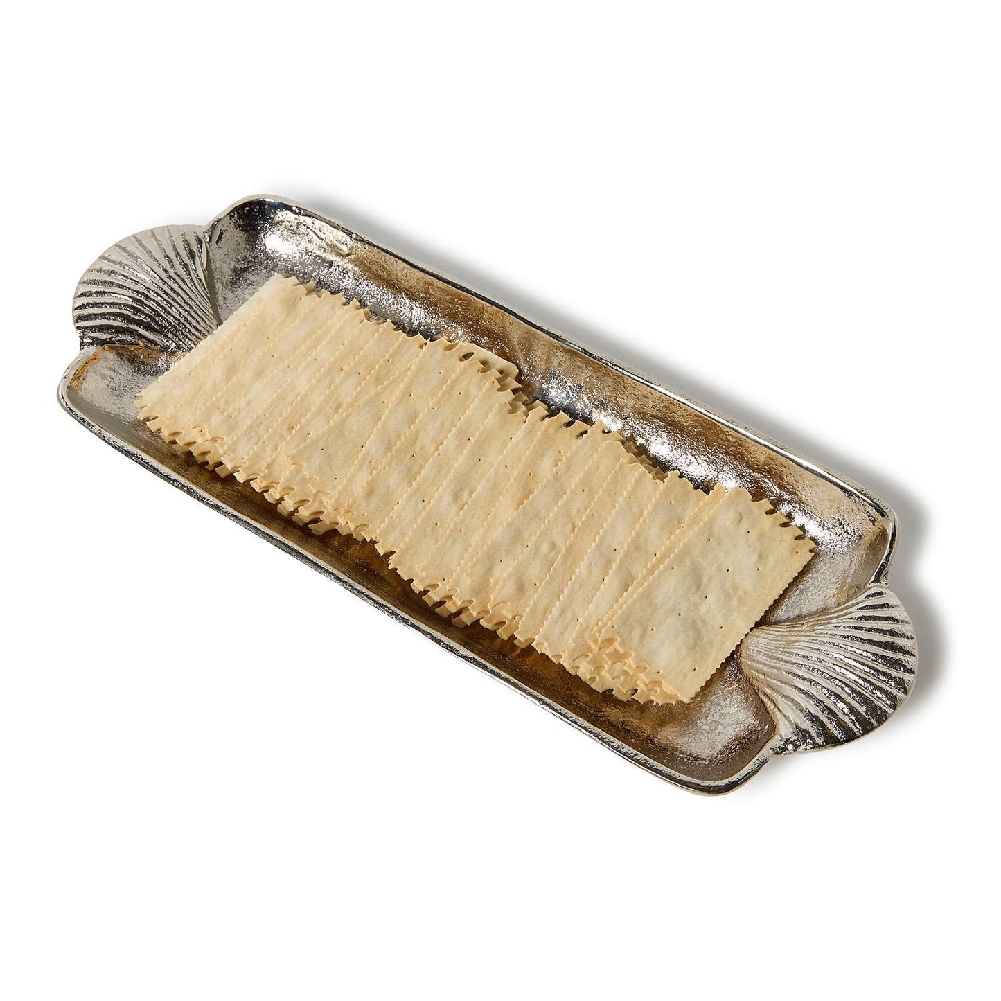 Shell Handled Silver Tray