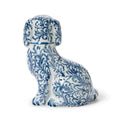 Chinoiserie Hand-Painted Blue and White Decorative Staffordshire Dog Statue