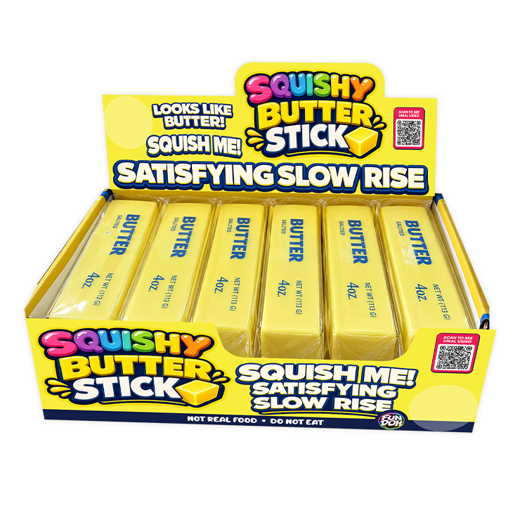 Fun Doh 6" Butter Stick Slow-Rise Squishy Toy - 12/Display