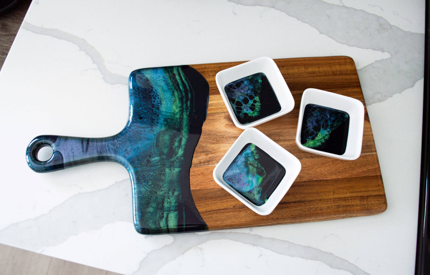 Resin Accented Ceramic Dipping Bowls