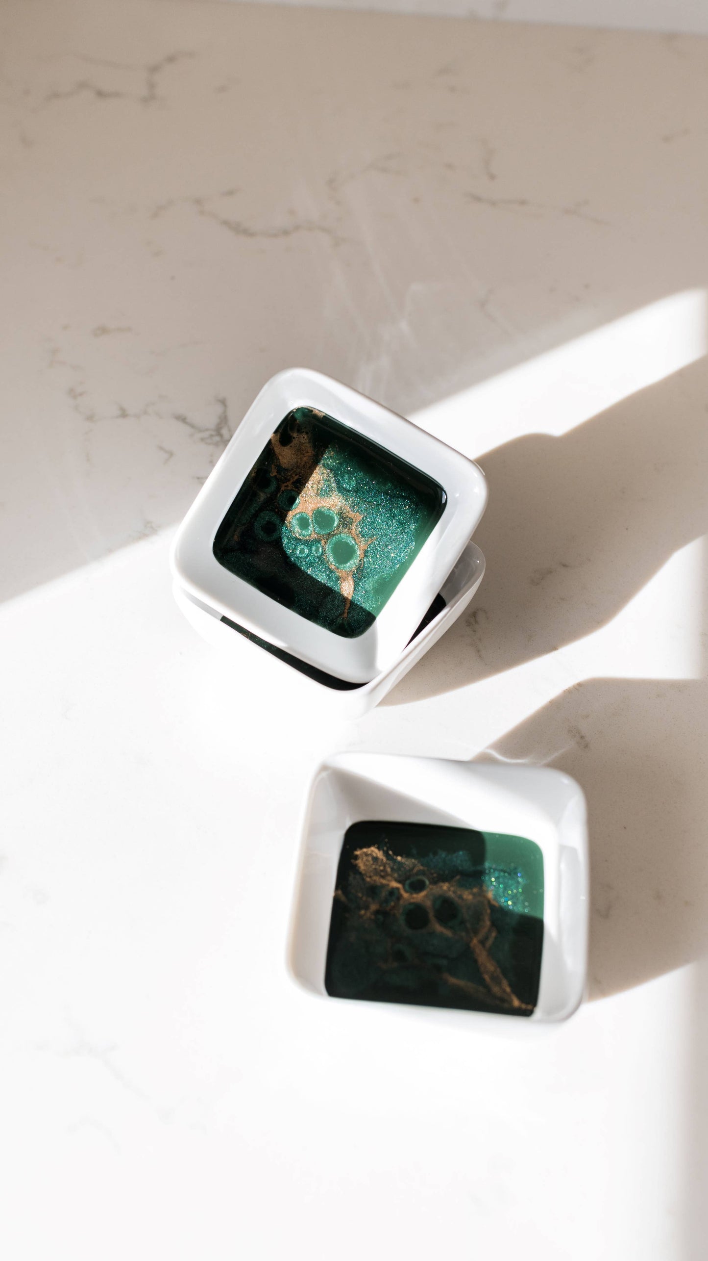 Resin Accented Ceramic Dipping Bowls