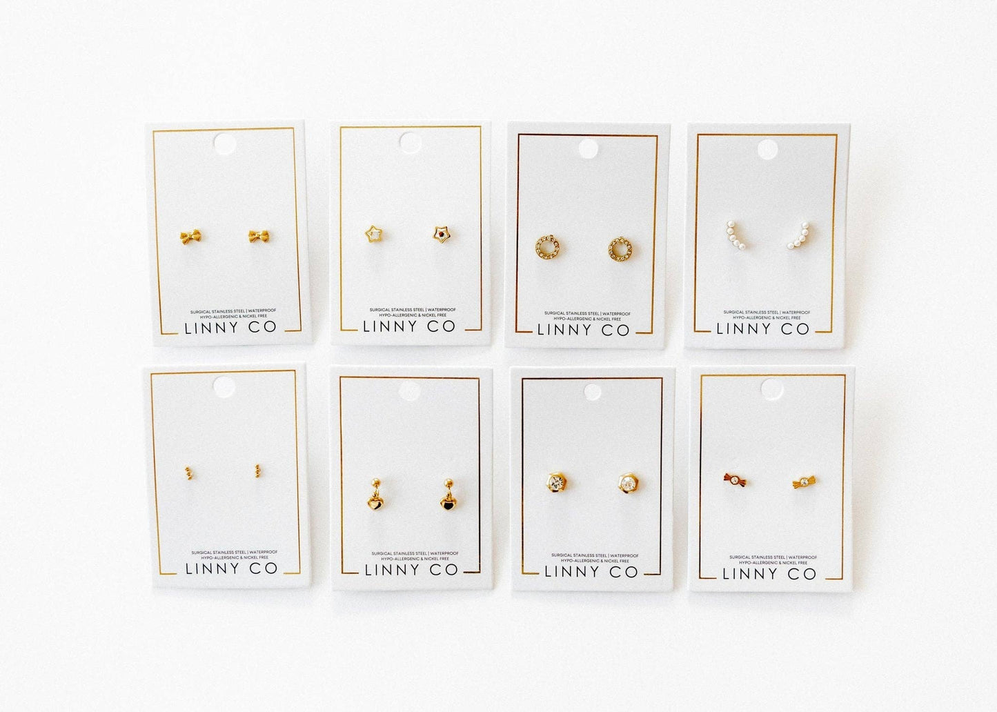 Screwback Stud Earrings - Lainey - Gold